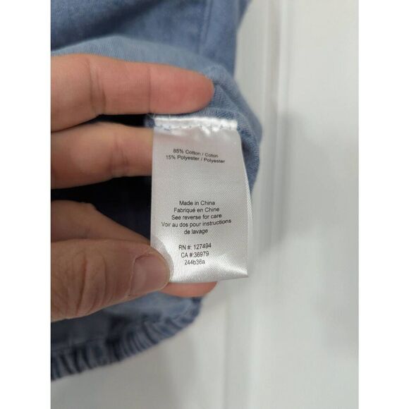 Heartloom Sarah Denim Sleeveless Button Up Shirt women's Large‎ chambray - Picture 4 of 6